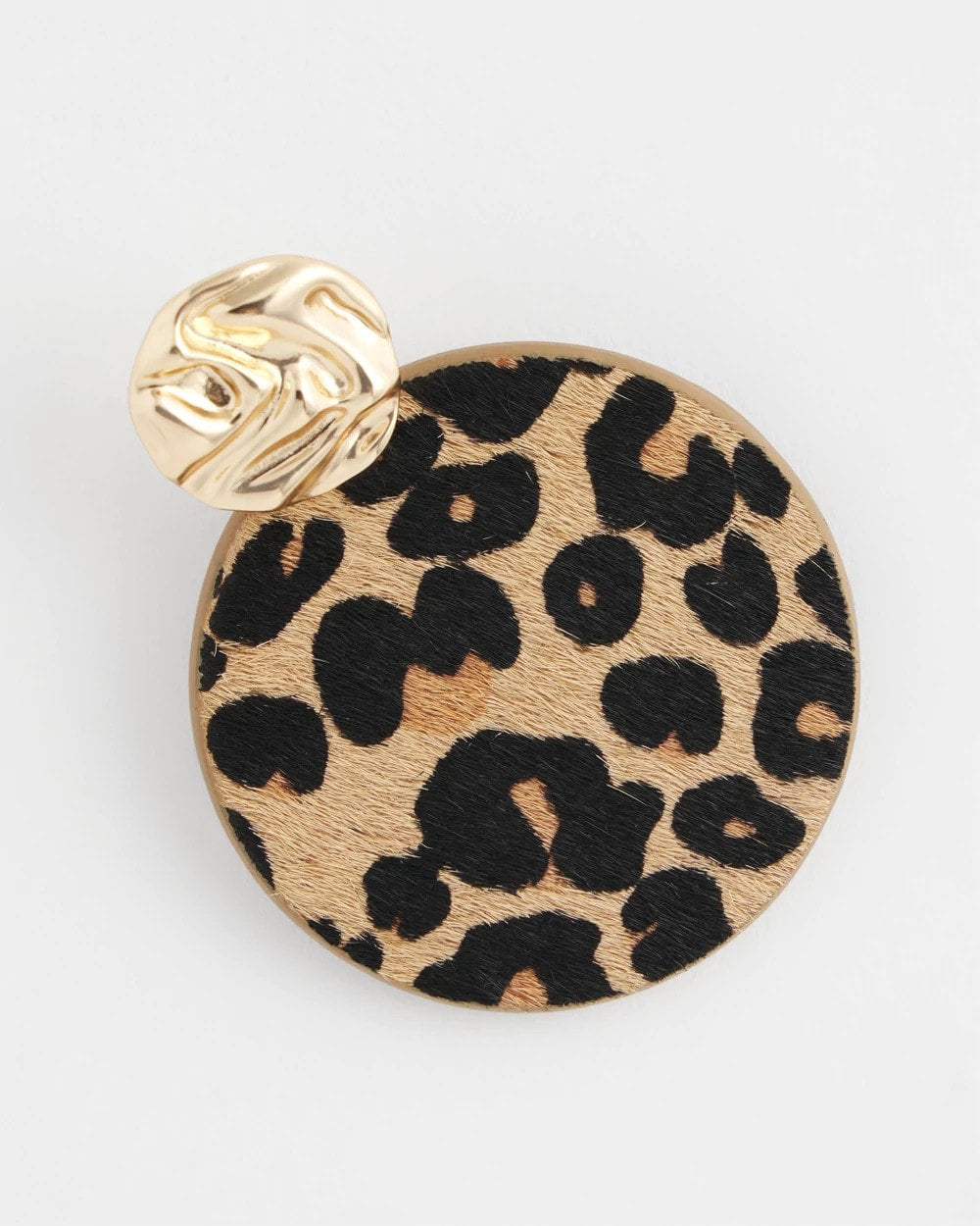 Chico's Women | Round Haircalf Earrings NEUTRAL