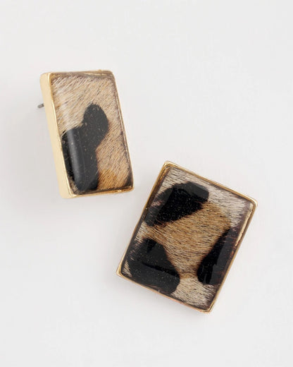 Chico's Women | Chico's Originals Animal Square Stud Earrings ANIMAL PRINT