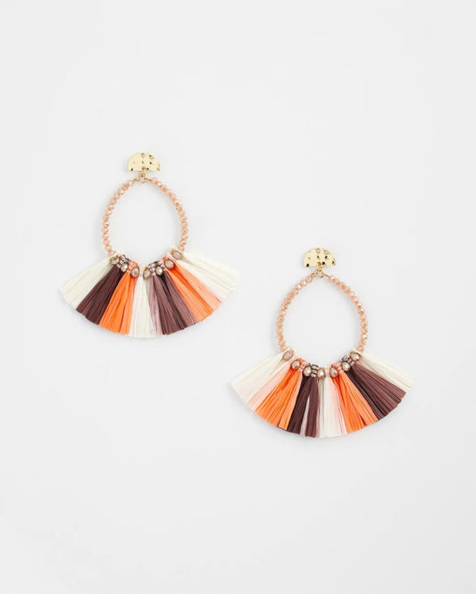 Chico's Women | No Droop® Raffia Seed Bead Earrings SUNSET PEACH