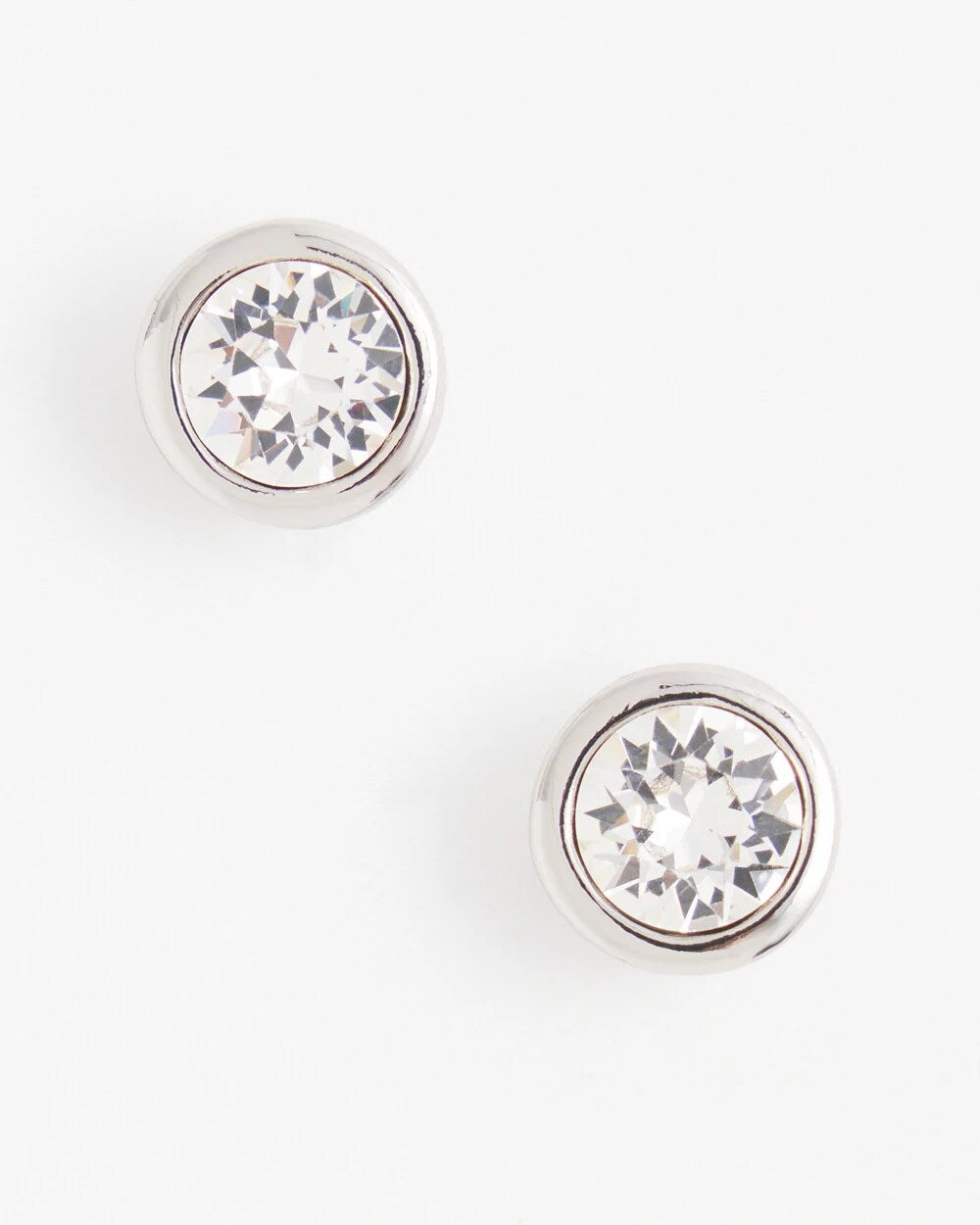 Chico's Women | Silver Tone Crystal Stud Earrings SILVER