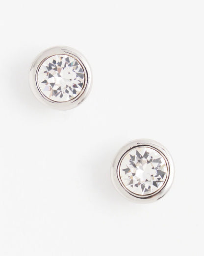 Chico's Women | Silver Tone Crystal Stud Earrings SILVER