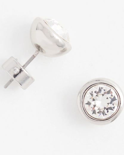 Chico's Women | Silver Tone Crystal Stud Earrings SILVER