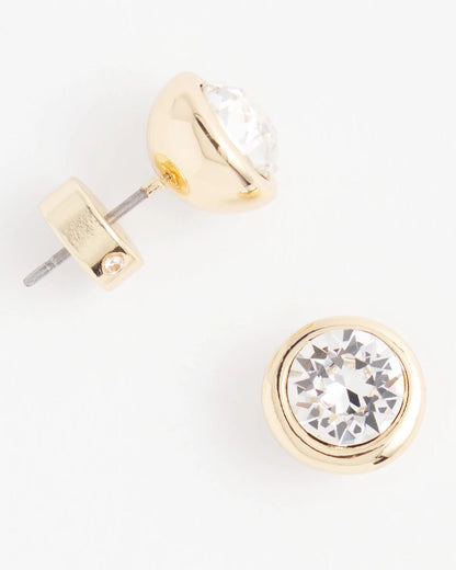 Chico's Women | Gold Tone Crystal Stud Earrings GOLD