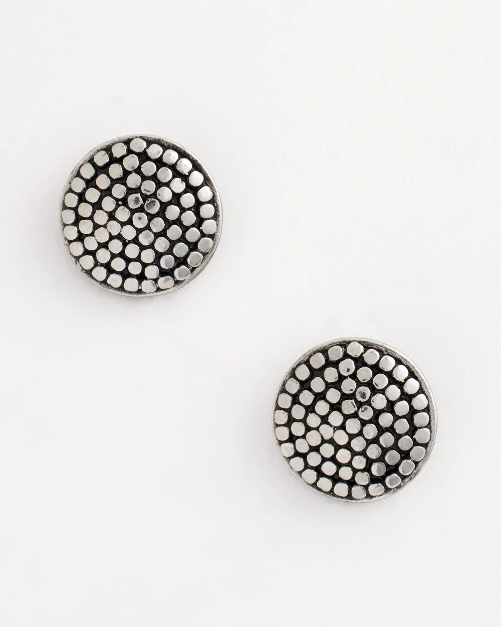 Chico's Women | No Droop® Round Silvertone Stud Earrings SILVER
