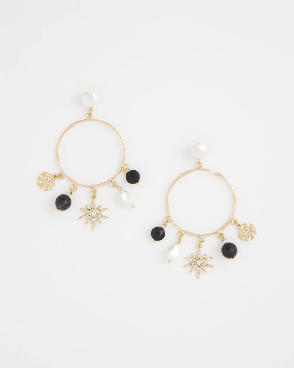 Chico's Women | Starry Night Charm Hoop Earrings GOLD