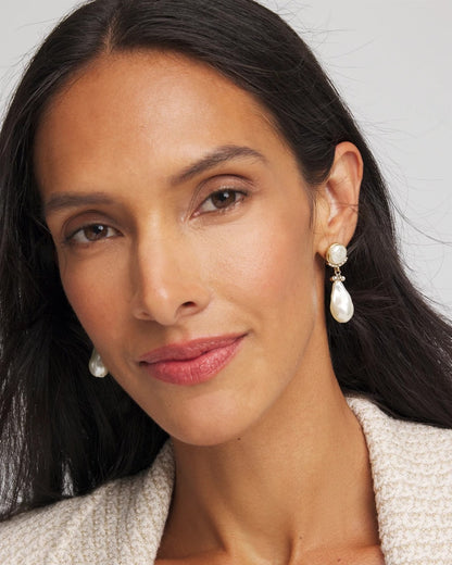 Chico's Women | Faux Pearl Drop Earrings NEUTRAL