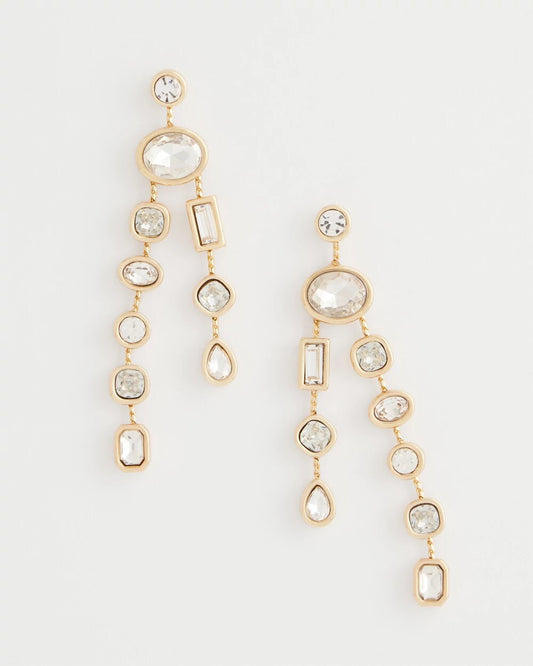 Chico's Women | Bezel Set Linear Goldtone Earrings GOLD