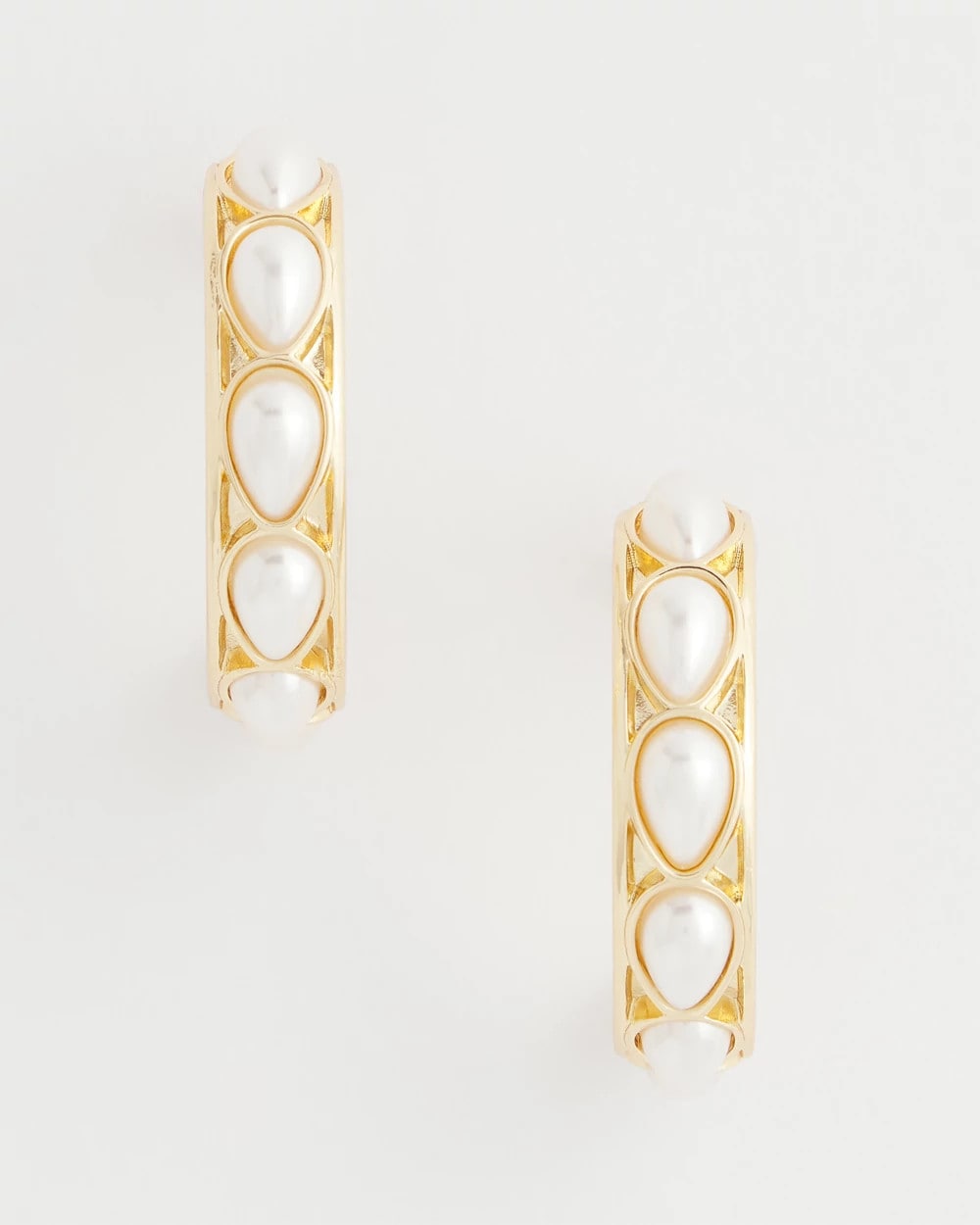 Chico's Women | No Droop® Faux Pearl Hoop Earrings PEARL