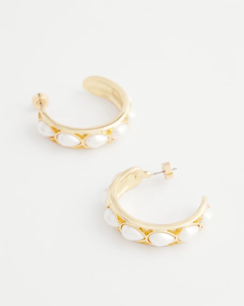 Chico's Women | No Droop® Faux Pearl Hoop Earrings PEARL
