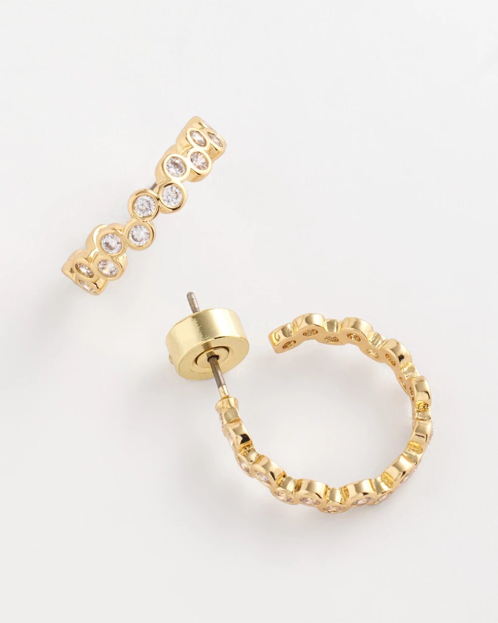 Chico's Women | Goldtone Cubic Zirconia Hoop Earrings GOLD