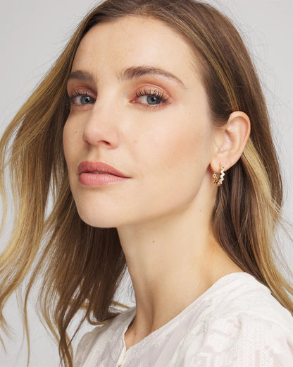 Chico's Women | Goldtone Cubic Zirconia Hoop Earrings GOLD