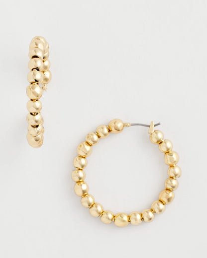 Chico's Women | No Droop® Golden Beaded Hoop Earrings GOLD