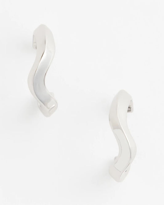 Chico's Women | Silver Wavy Hoop Earrings SILVER