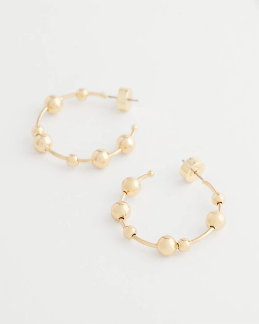 Chico's Women | Goldtone Beaded Hoop Earrings GOLD