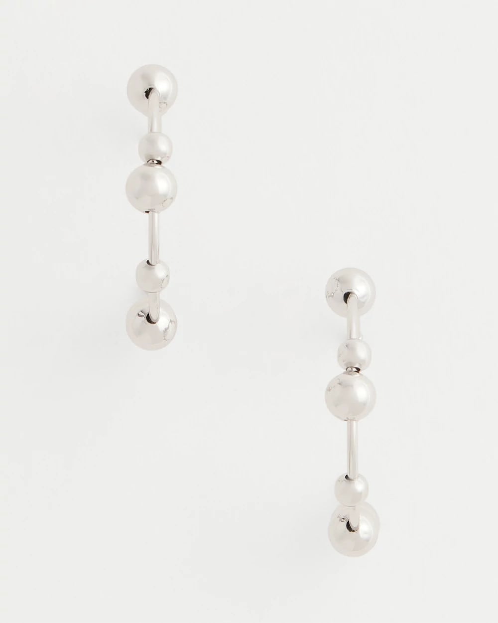 Chico's Women | Silvertone Beaded Hoop Earrings SILVER