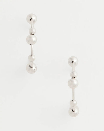 Chico's Women | Silvertone Beaded Hoop Earrings SILVER