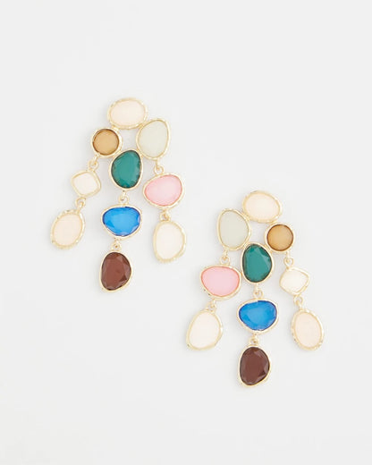 Chico's Women | No Droop® Rainbow Resin Drop Earrings MULTI