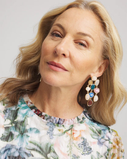 Chico's Women | No Droop® Rainbow Resin Drop Earrings MULTI