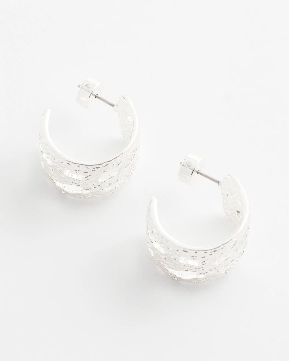 Chico's Women | No Droop® Cutout Silvertone Hoop Earrings SILVER