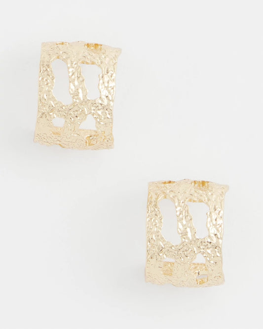 Chico's Women | No Droop® Cutout Goldtone Hoop Earrings GOLD