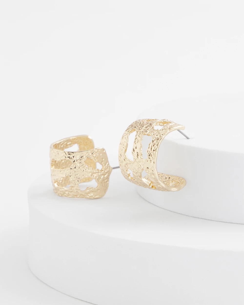 Chico's Women | No Droop® Cutout Goldtone Hoop Earrings GOLD