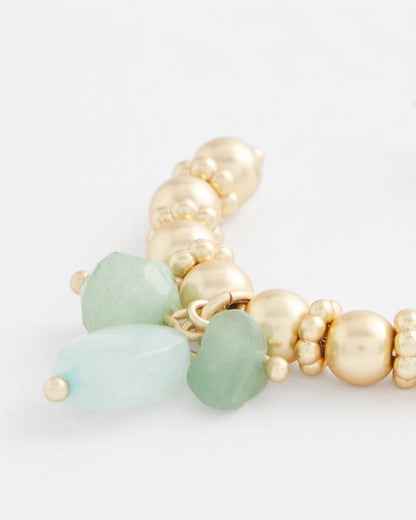 Chico's Women | No Droop® Gem Beaded Hoop Earrings GOLD