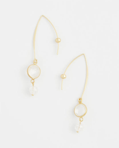 Chico's Women | No Droop® Quartz Crystal Threader Earrings GOLD
