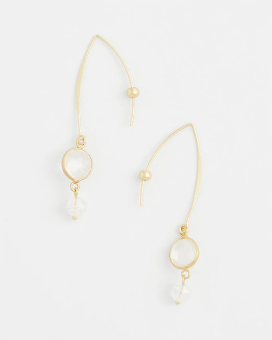 Chico's Women | No Droop® Quartz Crystal Threader Earrings GOLD