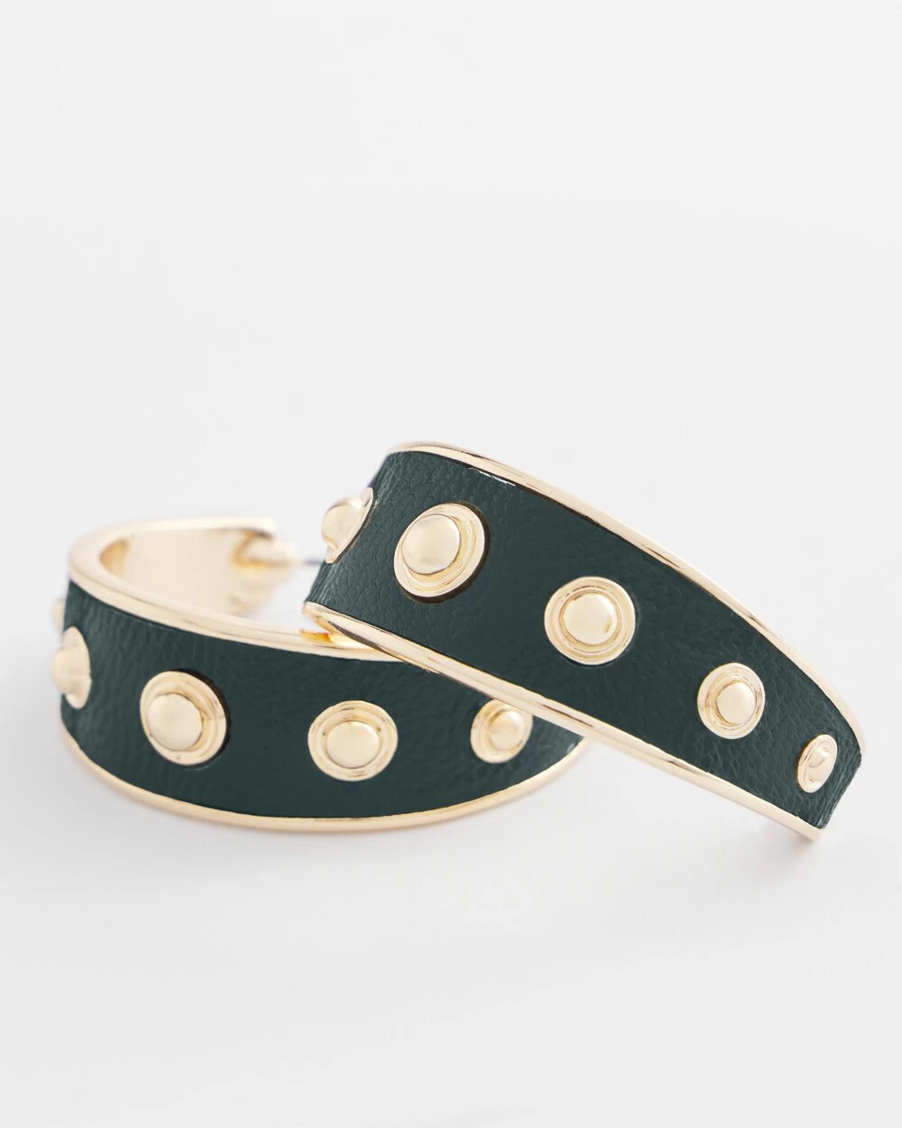 Chico's Women | No Droop® Green & Gold Hoop Earrings GREEN