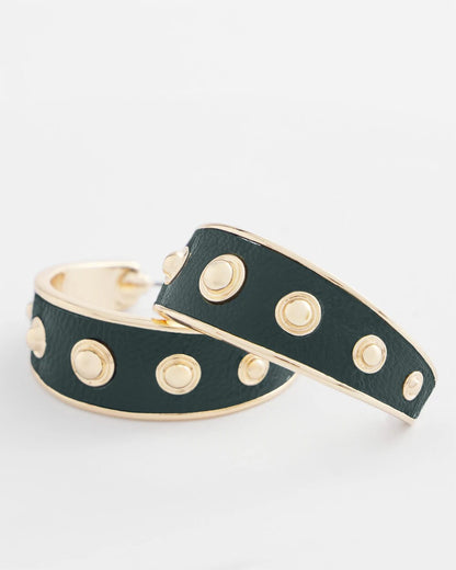 Chico's Women | No Droop® Green & Gold Hoop Earrings GREEN