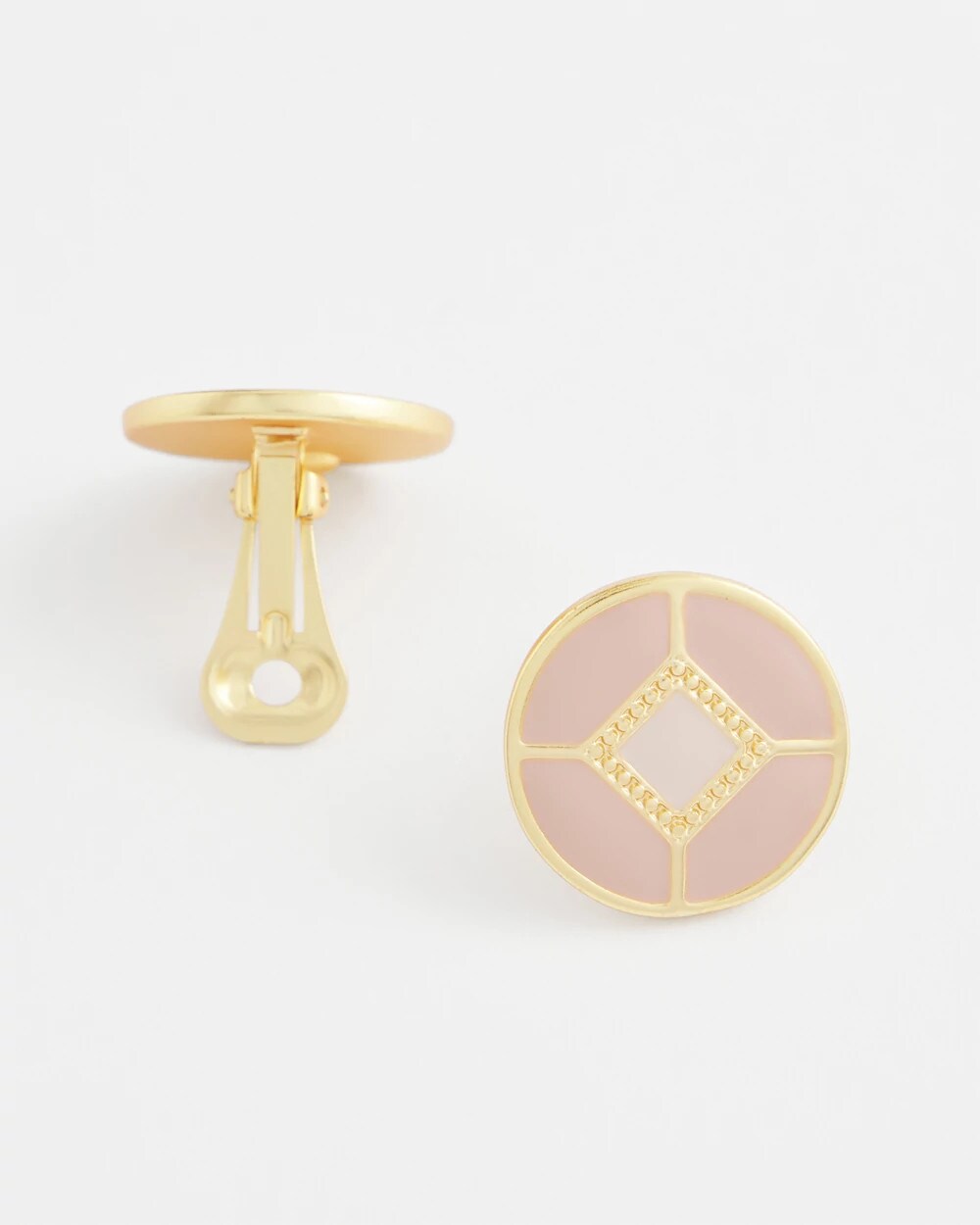 Chico's Women | No Droop® Enamel Clip-On Earrings PINK