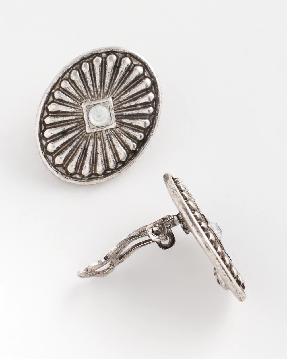 Chico's Women | Medallion Clip-On Earrings SILVER
