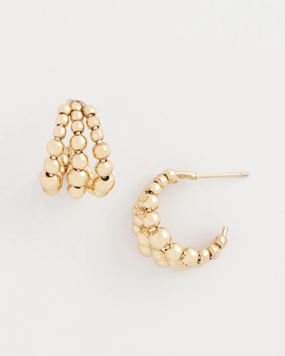 Chico's Women | Gold Beaded Mini Hoop Earrings GOLD