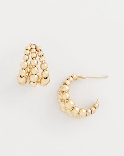 Chico's Women | Gold Beaded Mini Hoop Earrings GOLD