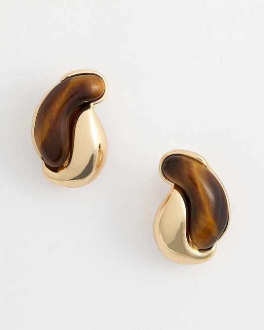 Chico's Women | Tortoise Marble Clip-On Earrings NEUTRAL