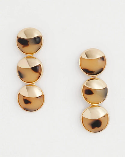 Chico's Women | No Droop® Golden Tortoise Linear Drop Earrings BROWN