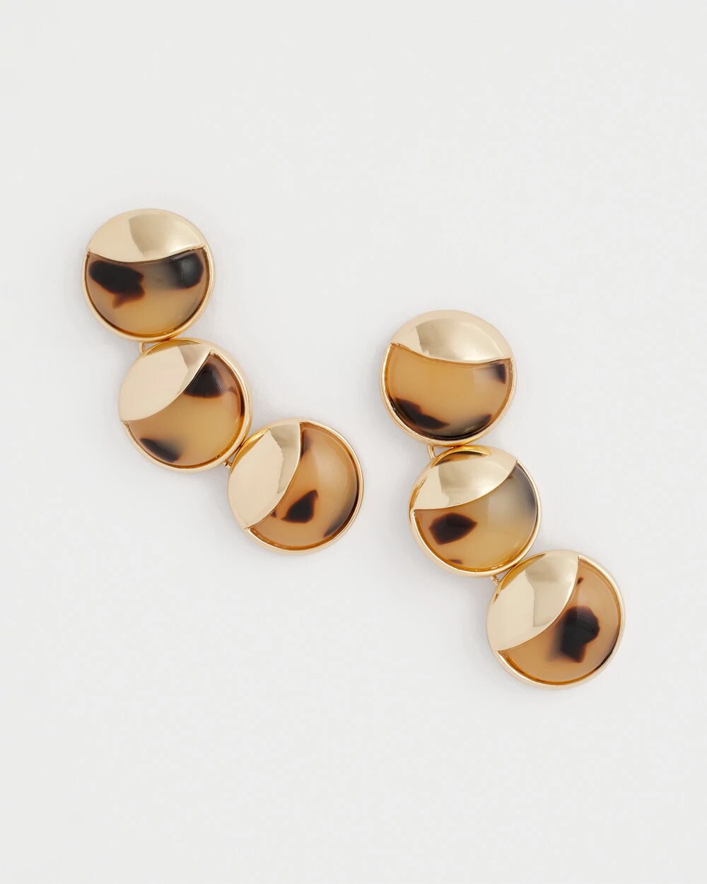 Chico's Women | No Droop® Golden Tortoise Linear Drop Earrings BROWN
