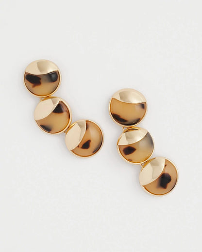 Chico's Women | No Droop® Golden Tortoise Linear Drop Earrings BROWN