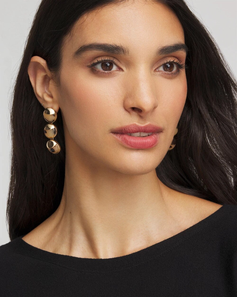Chico's Women | No Droop® Golden Tortoise Linear Drop Earrings BROWN