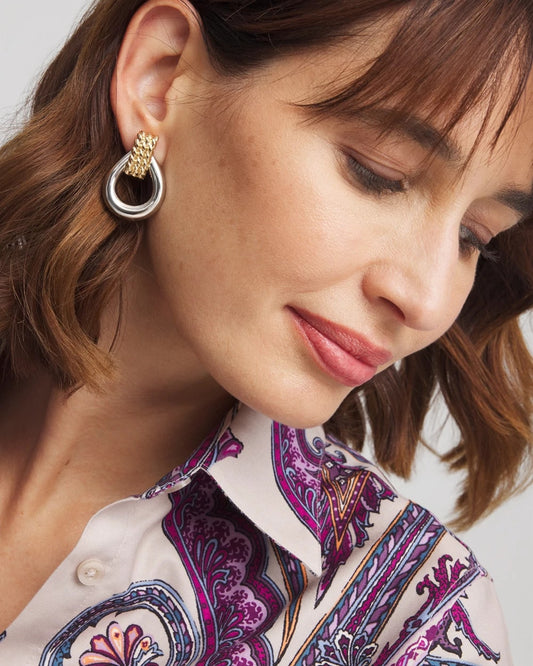 Chico's Women | No Droop™ Mixed-Metal Teardrop Clip-On Earrings MIXED METALS