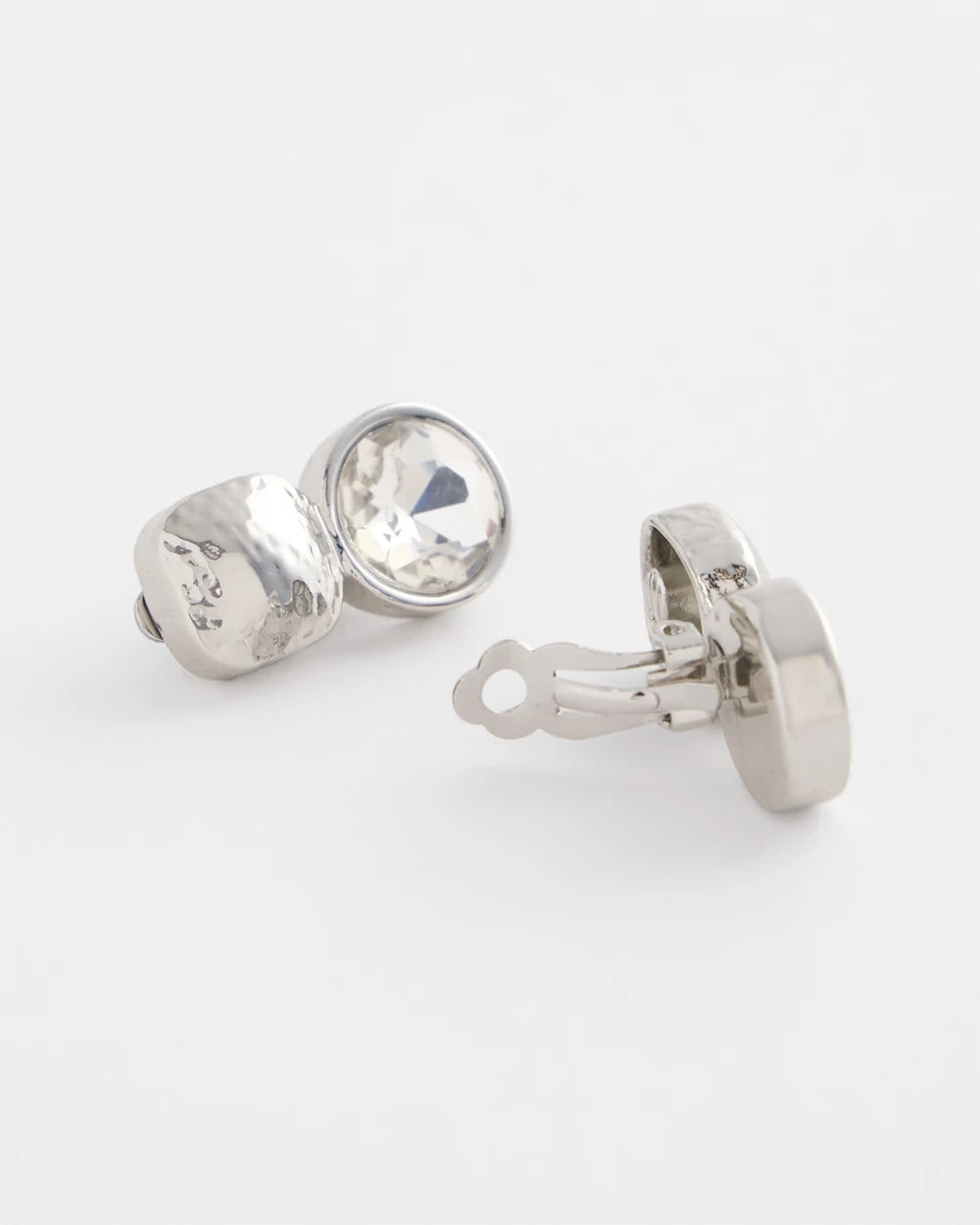 Chico's Women | No Droop™ Silver Tone Crystal Clip-On Earrings