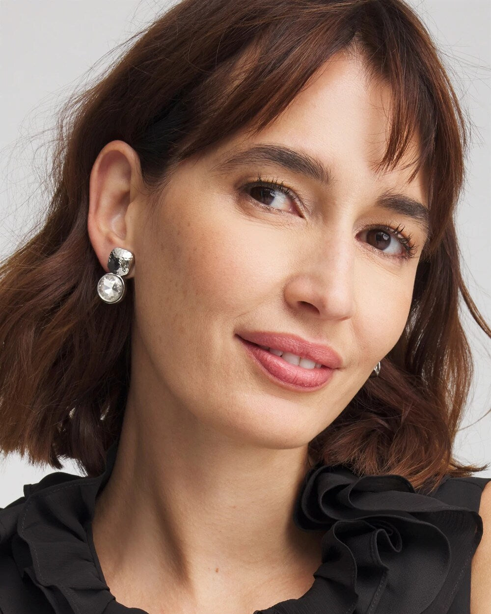 Chico's Women | No Droop™ Silver Tone Crystal Clip-On Earrings