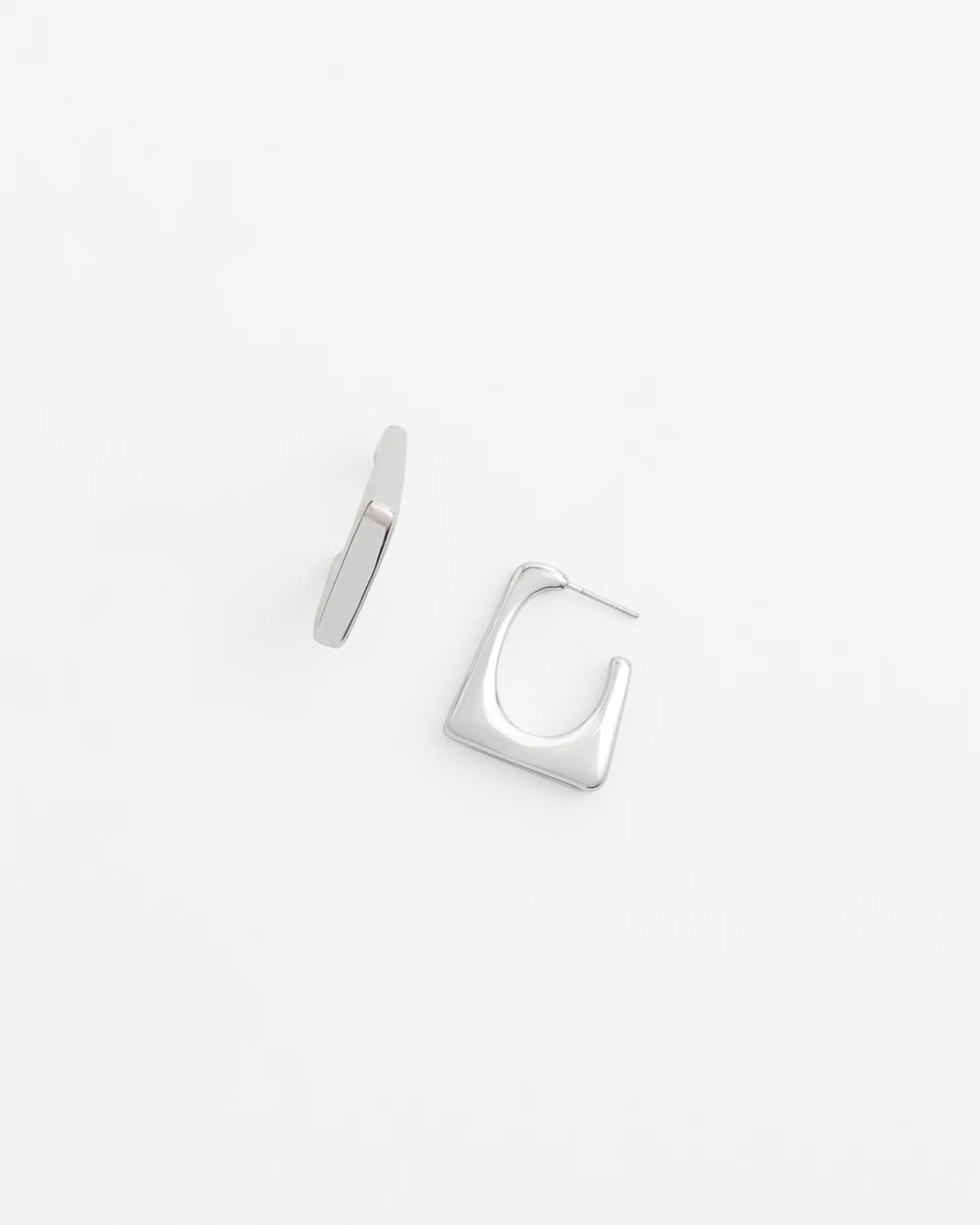 Chico's Women | No Droop® Silver Tone Square Hoops SILVER