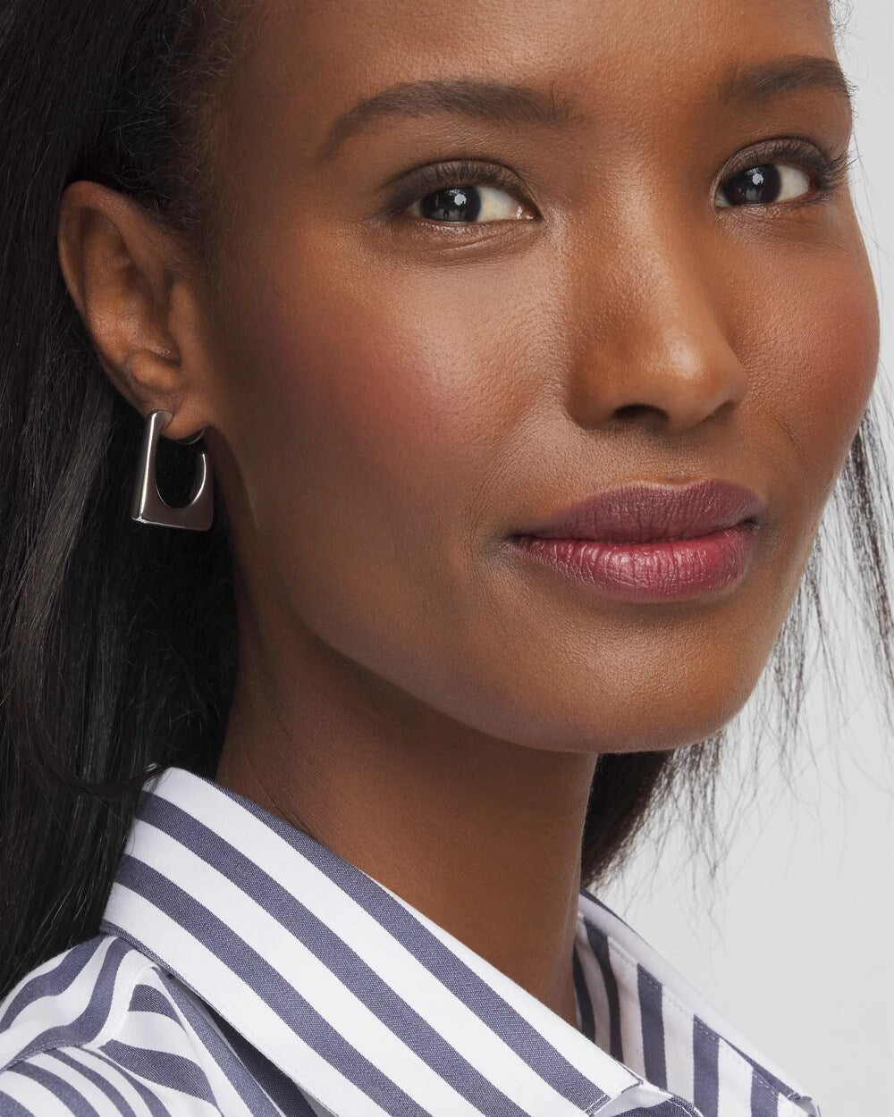 Chico's Women | No Droop® Silver Tone Square Hoops SILVER