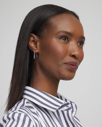Chico's Women | No Droop® Silver Tone Square Hoops SILVER