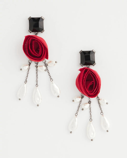 Chico's Women | Red Rose Drop Earrings RED