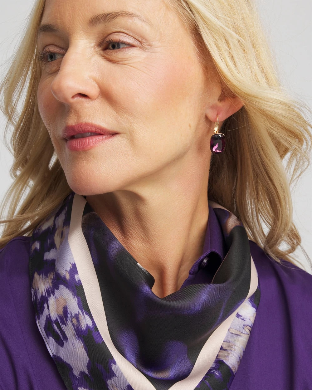 Chico's Women | Purple Gem Drop Earrings PURPLE