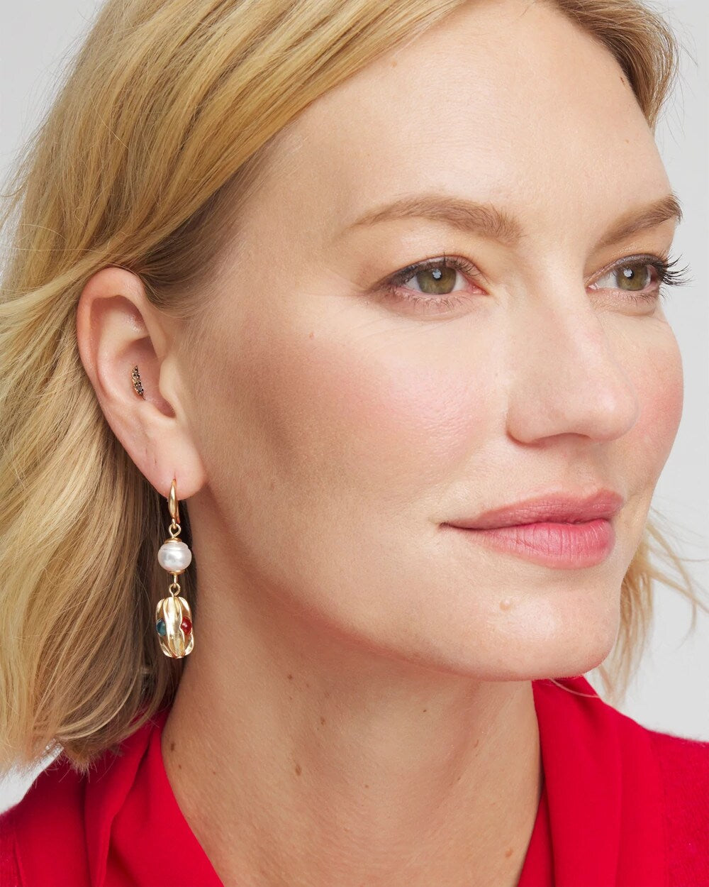Chico's Women | No Droop® Goldtone Faux Pearl Earrings PEARL