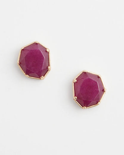 Chico's Women | No Droop® Jade Stud Earrings RED