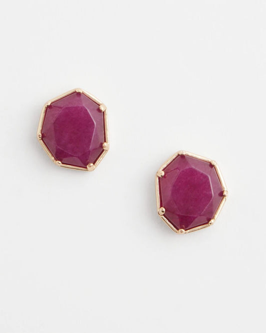 Chico's Women | No Droop® Jade Stud Earrings RED